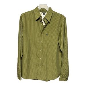 Men’s The North Face Plaid Long Sleeve Button Front Shirt Green Men’s Size Small